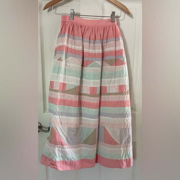 Source Unknown Dresses & Skirts - Handmade Pastel Geometric A-Line Quilted Skirt
